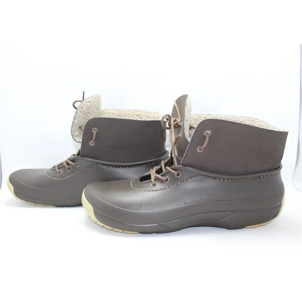 Crocs Blitzen Luxe Convertible Boots Mens Size 9 Brown Faux Fur 201843